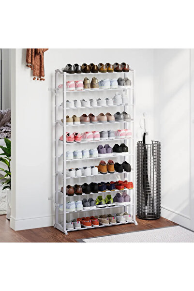 vidaxl Παπουτσοθήκη με 10 ράφια Λευκό