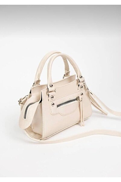 bag Kadın Krem mini El ve Omuz Çantası
