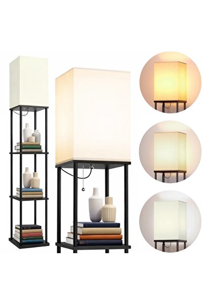 KESNUP Ορθογώνιο φωτιστικό δαπέδου με ράφια αποθήκευσης, ιδανικό για σαλόνι, ...