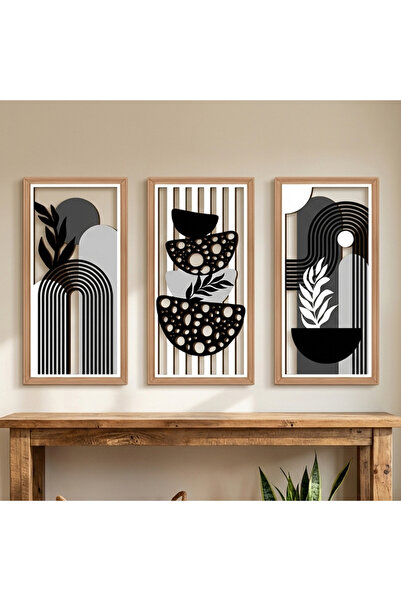 Destello ®   Σετ 3 Διακοσμητικά Πάνελ Τοίχου, Ξύλινα, Μποέμ Στυλ, Πολύχρωμα, ...