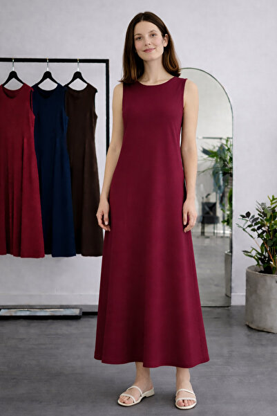 benguen Αμάνικο εσωτερικό φόρεμα N8102 Βουργουνδίας