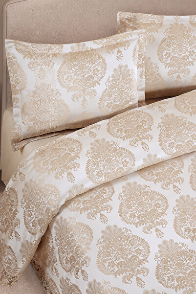 BİRHOME Floransa Jakarlı Fransız Dantelli Modern Çift Kişilik Yatak Örtüsü Takımı 240x250cm