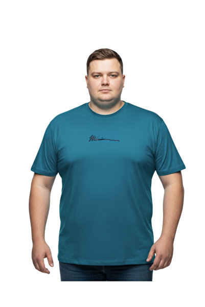 BattalModa تي شيرت ميمي للرجال مقاس كبير بأكمام قصيرة وياقة دائرية 5XL-6XL-7X...
