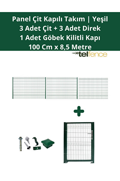 Telfence Panel Çit Takımı 8,5 Metre ( 3 Çit + 3 Direk + Kilitli Kapı ) Avanta...
