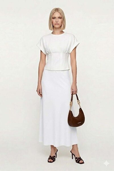 Noi Scuba Waist Elastic Evaze Skirt