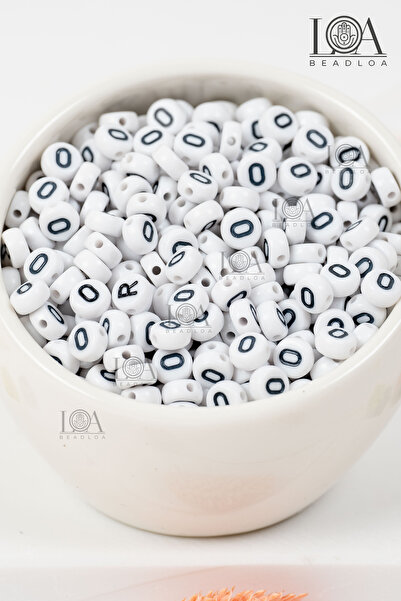 BeadLoa 4X7 mm Flat Single Letter - O - Alphabet Beads Lettered Beads 100 Pieces