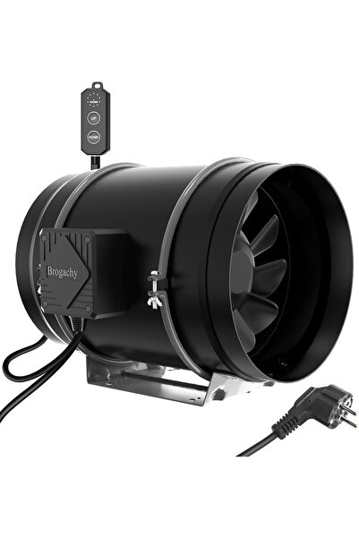 BROGRUND Ανεμιστήρας αγωγού εν σειρά 200 χιλιοστών με ελεγκτή PWM, τριφασικός...