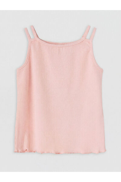 LC Waikiki Pink U-Neck Double Strap Camisole Girls' Undershirt