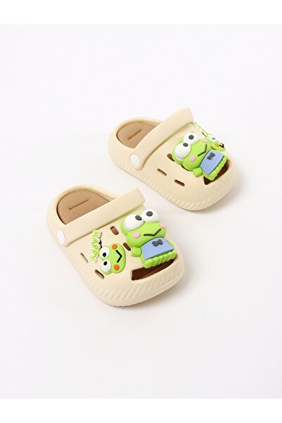 MiniKids Χαρούμενες κρεμώδεις βατραχίσιες παντόφλες αφρού