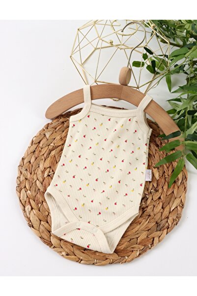 MiniKids Βρεφικό κορμάκι, Ace Trase με σχέδιο τουλίπες, κρεμ