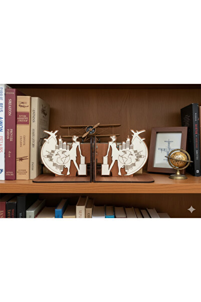 EpicShop3D Ξύλινοι Βιβλιοστάτες Αεροσυνοδού, Διακοσμητικά Γραφείου για Πλήρωμ...