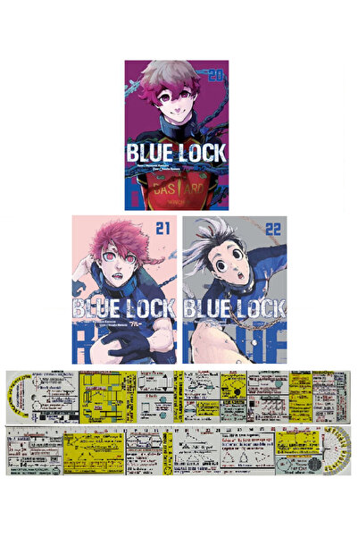 Komik Şeyler Blue Lock 20-21-22. Ciltler Manga Seti + Özel Cetvel