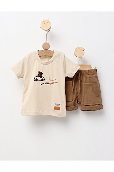 MiniKids Καλοκαιρινό σετ, Κουτάβι στις διακοπές, κρεμ