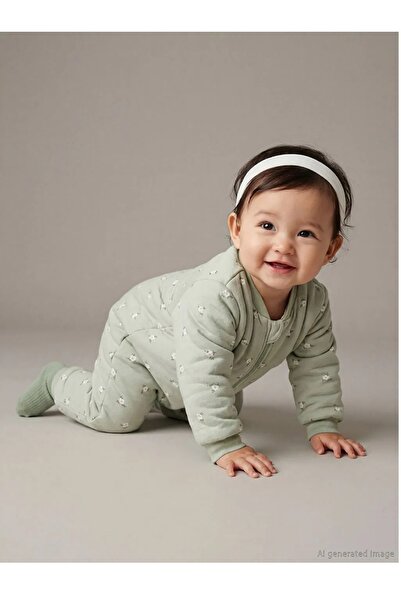 LC Waikiki Lcw Baby Green 2.5 Tog Printed Zippered Baby Girl Sleeping Bag