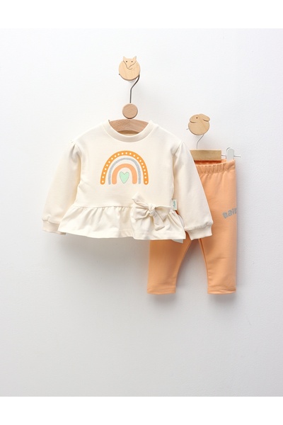 MiniKids Σετ Καρδιά και Ουράνιο Τόξο, κρεμ-πορτοκαλί