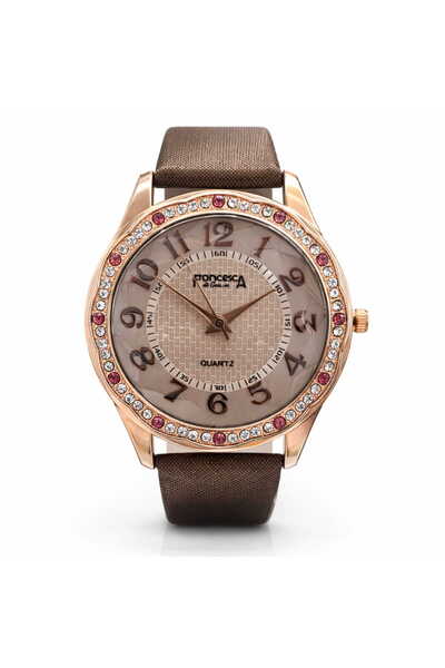 Francesca di Geneva Women's watch, brown strap,