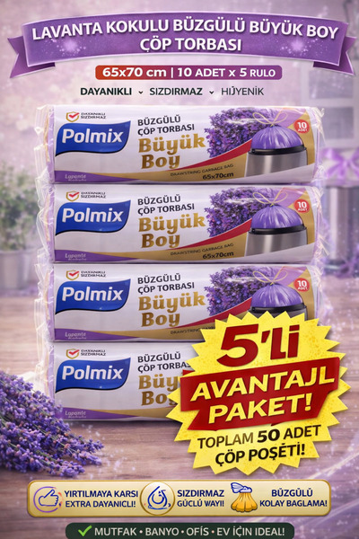 Generic Brand Polmix Lavender Scented Drawstring Garbage Bag Large Size 65X70...