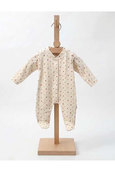 MiniKids Ναγινόμ κρεμ ολόσωμη φόρμα με πολύχρωμα παπαρούνια