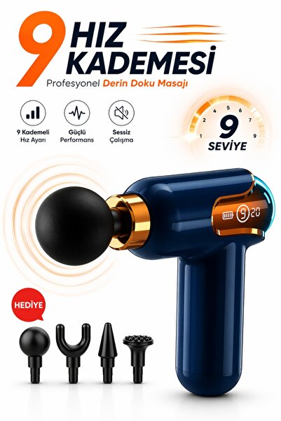 Divex Ağrı Giderici Şarjlı Masaj Tabancası LED Ekranlı - 9 Kademeli Derin Dok...