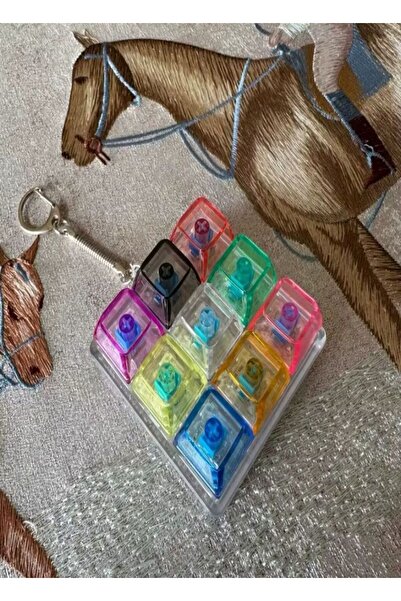 Bundeba Işıklı klavye 9 tuş stres giderici ses çıkaran ışıklı tuş takımı anah...