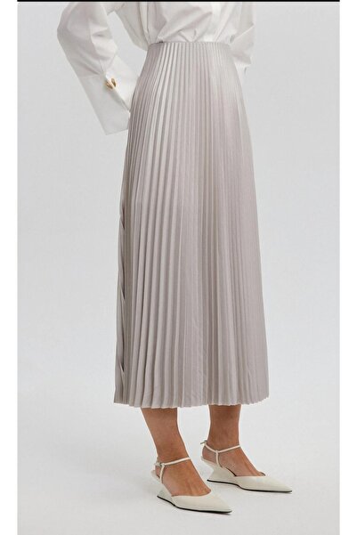 aytenli Δερμάτινη φούστα με πλισέ φούστα Τυπικό μέγεθος Ελαστική μέση Πανί Ελ...