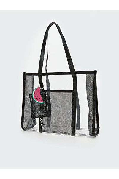 LC Waikiki LCW ACCESSORIES MA BELLA Γυναικεία τσάντα παραλίας με στάμπα μαύρο...