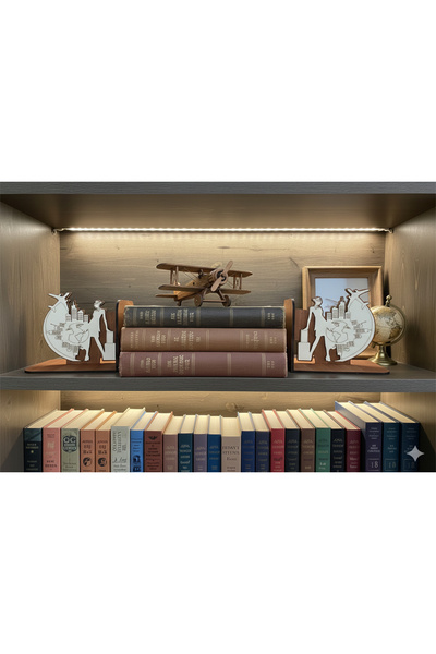 EpicShop3D Ξύλινοι Βιβλιοστάτες Αεροσυνοδού, Διακοσμητικά Γραφείου για Πλήρωμ...