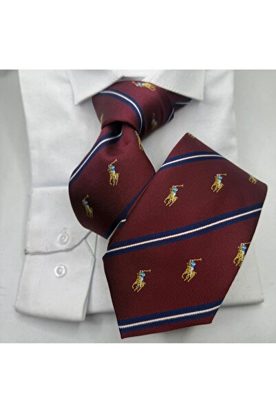 ilayda emir Set cravată și batistă pentru bărbați, cu dungi, culoare burgundy