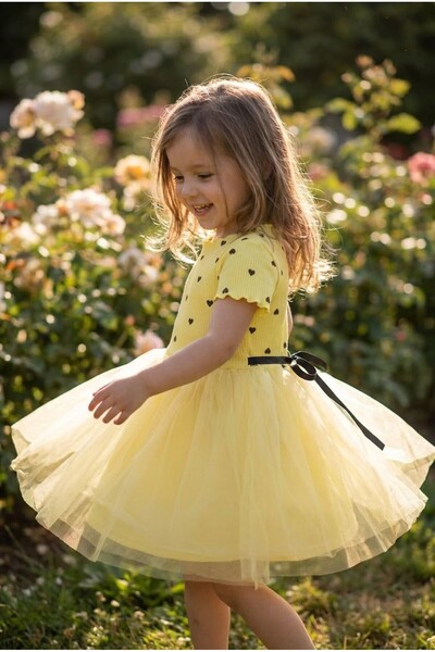 COOLMINIES Καλοκαιρινό φόρεμα για κοριτσάκια με μοτίβο καρδιάς και φούστα τού...