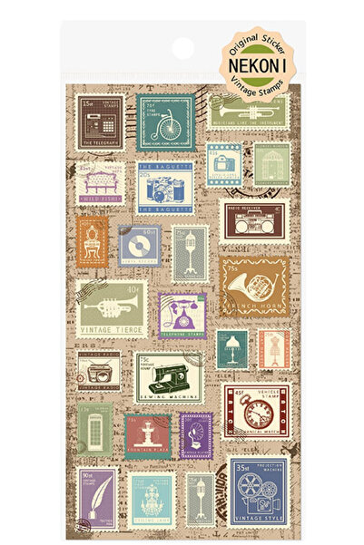 Şehir Online Mağazacılık Σετ αυτοκόλλητων με ανάγλυφες vintage σφραγίδες, τρι...