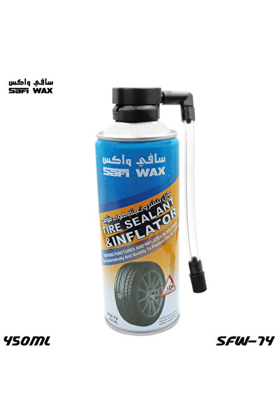 SAFI WAX سائل إصلاح وملء الإطارات 450 مل، بخاخ إصلاح ثقوب الطوارئ، طقم إصلاح ...