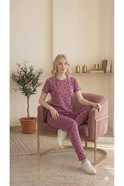 LXL Γυναικείο σετ καλοκαιρινής πιτζάμας με κοντά μανίκια και σχέδια