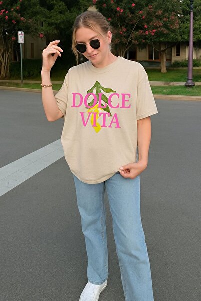 BENROMA Dolce Vita Printed T-Shirt Oversize Unisex T-Shirt 1Pv5