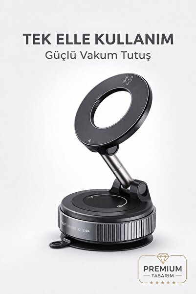 babikamium Araç Telefon Tutucu Manyetik Vakumlu Güçlü Tutuş 360° Döner Tek El...