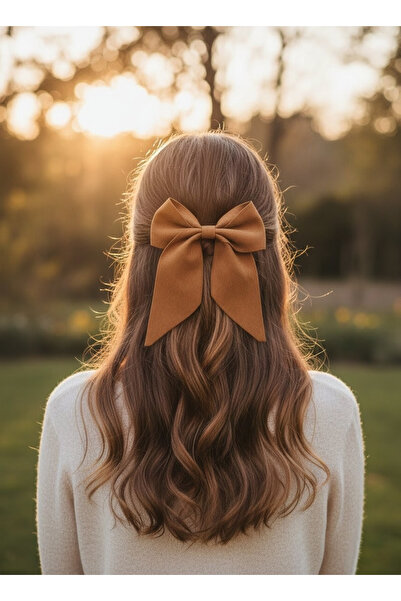 Toka Delisi Αυτόματη πόρπη με φιόγκο από καστόρι σε καφέ ταμπά χρώμα, χειροπο...