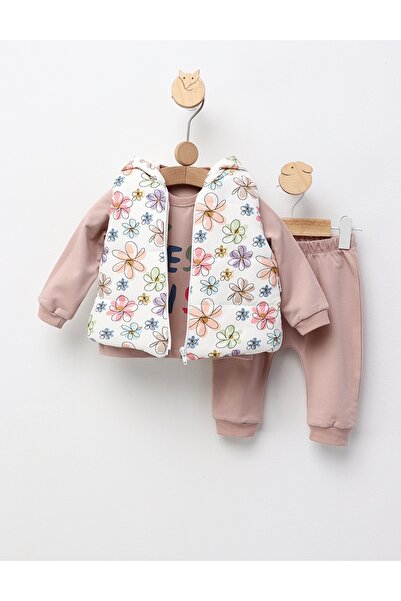 MiniKids Σετ 3 τεμαχίων, με γιλέκο, Καλύτερη Αδελφή, μπεζ