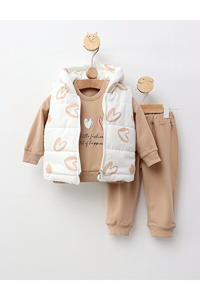 MiniKids Σετ γιλέκου ευτυχίας, μπεζ