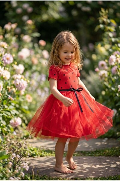 COOLMINIES Καλοκαιρινό φόρεμα για κοριτσάκια με πουά επένδυση και φούστα τούτ...