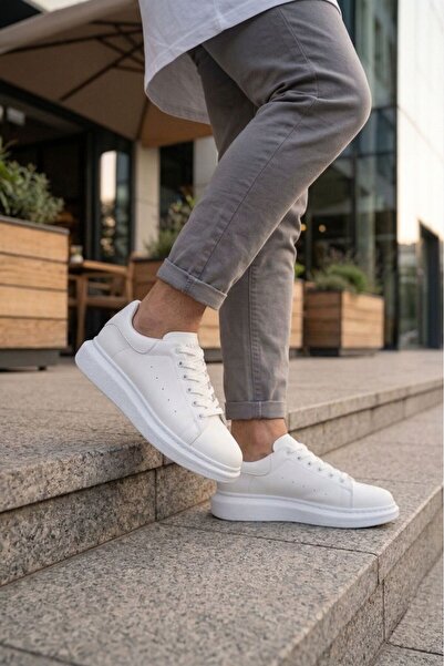 FAYMAZ Ανδρικά Λευκά Παπούτσια – Ελαφριά, με Πολυστρωματική Σόλα, Ραμμένα, Άν...