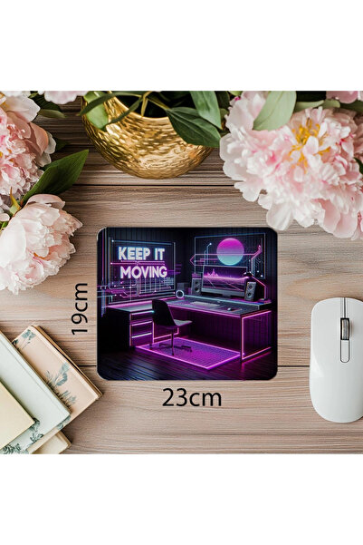 Empressco Mousepad lucios cu Keep It Moving - 19x23 cm 2 mm dreptunghiular, i...
