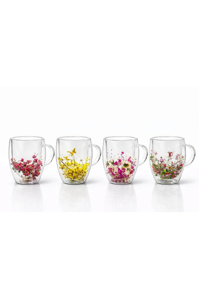 Livenda Double Glassed Floral Mug Liv472