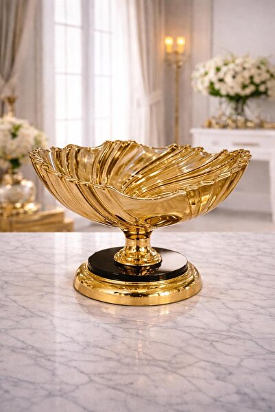 Monoart Μοντέρνας σχεδίασης μεταλλική βάση, γυάλινη φρουτιέρα & διακοσμητικό ...