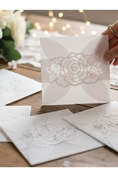 Armada Σετ 30 διαφανών πτυσσόμενων τετράγωνων φακέλων πρόσκλησης (10x10 εκ.) ...