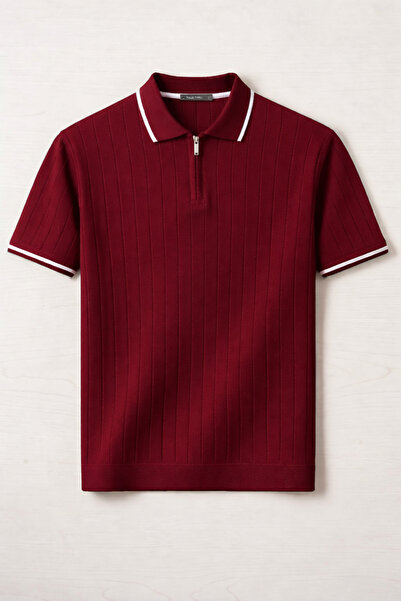 legends butik Ανδρικό πλεκτό μπλουζάκι με λαιμόκοψη πόλο – Αντιιδρωτικό βαμβα...