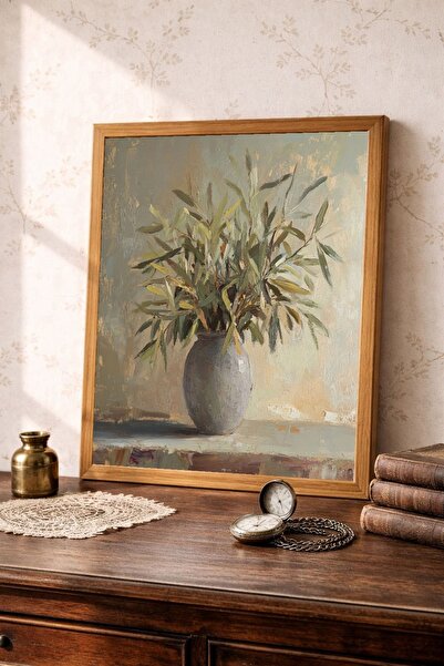 Tuba Decor Tablou cu ramă dintr-o singură bucată din lemn, serie vintage