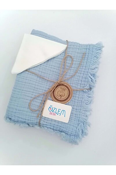 DİĞER1111 Muslin 4 Layer Blanket (Boxed) Blue