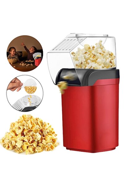 Trendily Μηχανή για ποπ κορν, 1200W, Χωρίς λάδι, Κόκκινο και Μαύρο