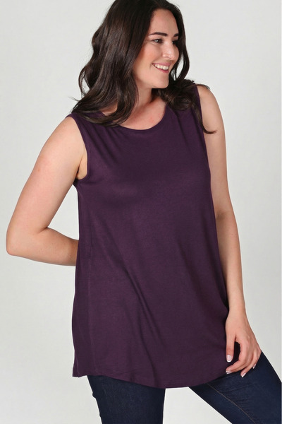 Curvy Trend Αμάνικη Βασική Μπλούζα Βισκόζης Plus Size