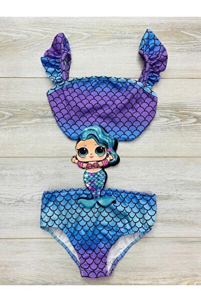 ARBİ kids Κοριτσίστικο σετ μπικίνι με λεπτομέρειες γοργόνας, μαγιό πλήρους με...