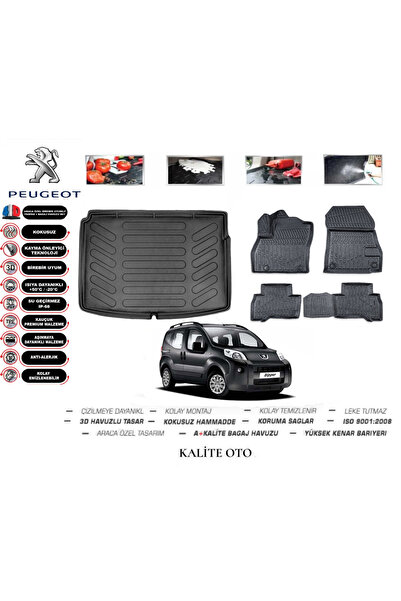 Peugeot Bipper 2011 Model 4D Bagaj Havuzu+Paspas Seti Maximum Serisi